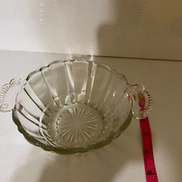 2/$10 Vintage Crystal Bown With Handles Small - Picture 4 of 4